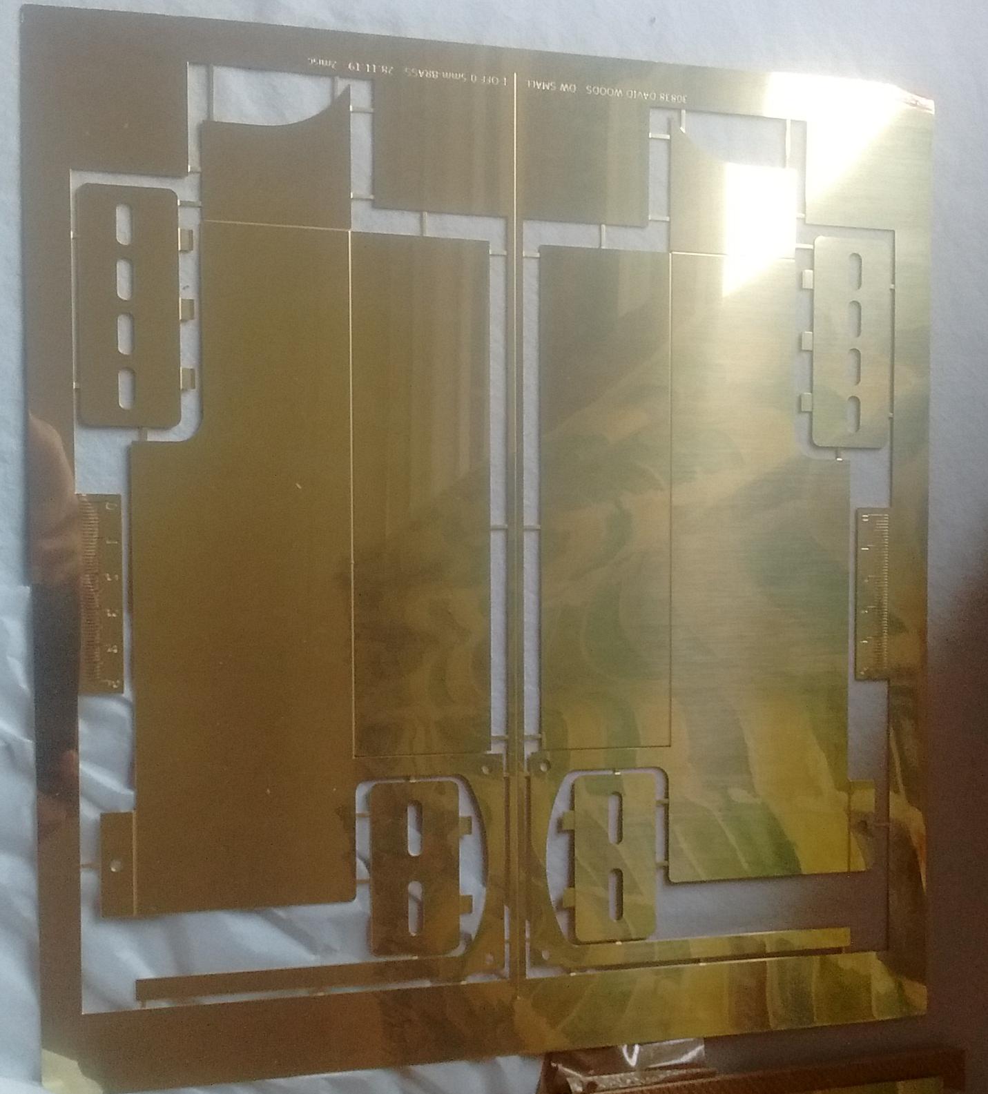 Small sheet of brass parts